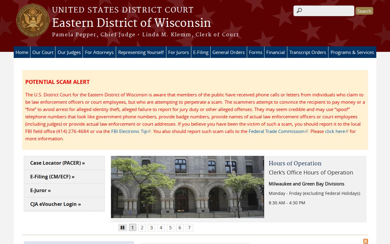 Federal criminal court records for Sheboygan County in the Eastern District of Wisconsin
