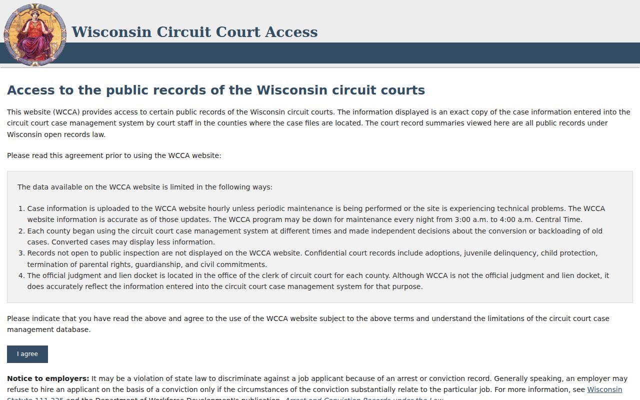 Sheboygan County criminal court records in Wisconsin Circuit Court Access