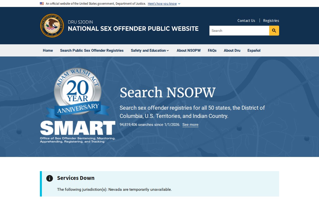 National official search supporting a Sheboygan County sex offender check